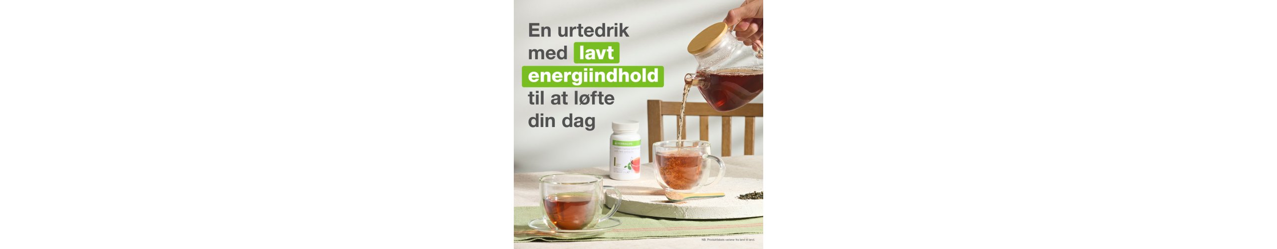 Herbalife Instant Urtete h�ldes op i et glas &ndash; original flavour