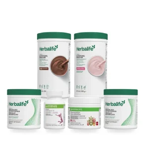 Herbalife QuickStart med Ekstra Protein &ndash; pakke med 2 � Formula 1 Shake, 2 � Formula 3 Proteinpulver, Formula 2 Multivitamin og Havre & �blefiberdrik